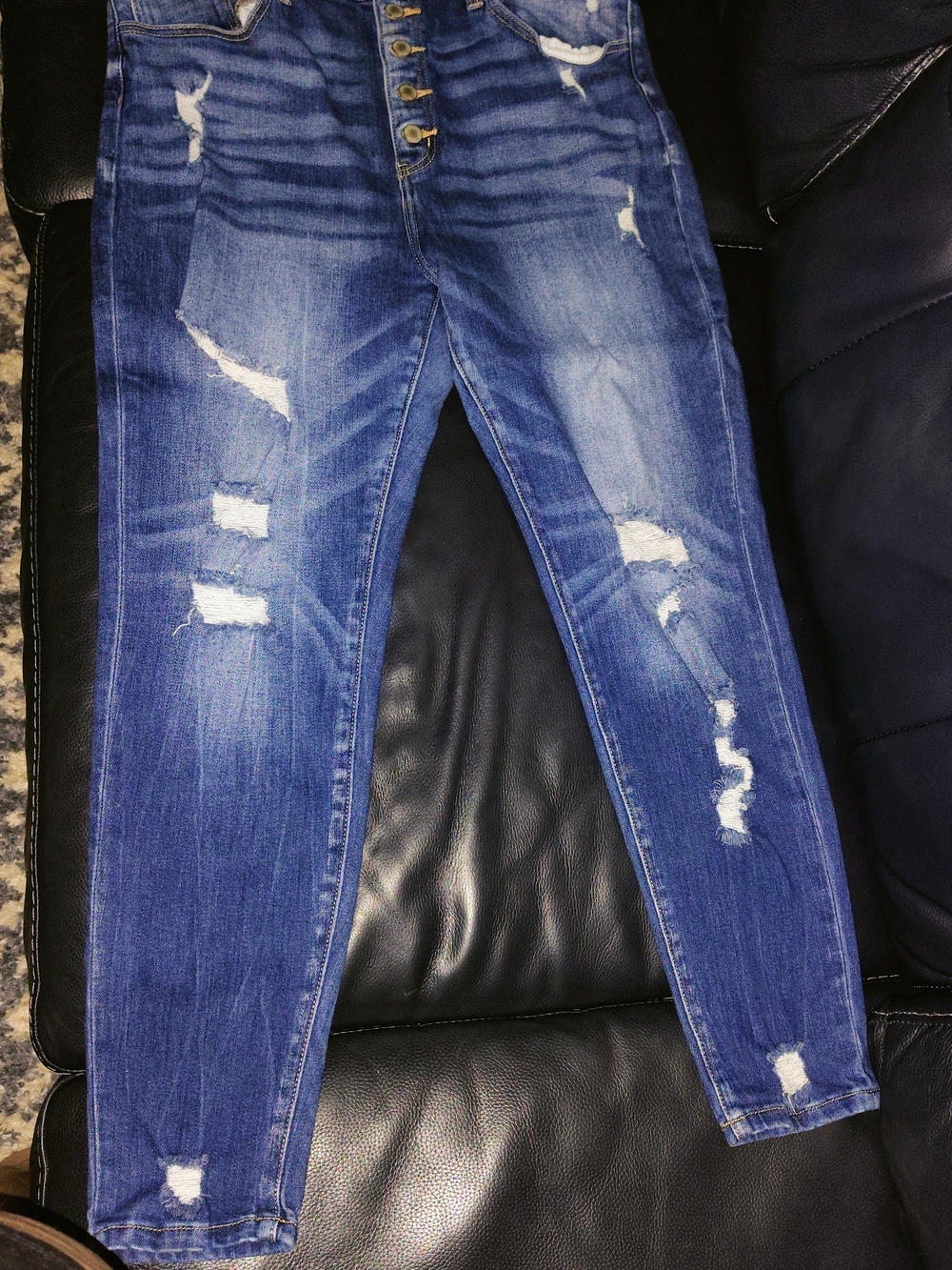 KanCan Blue Distressed High-Rise Skinny Jeans